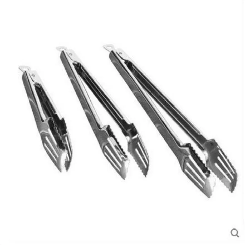 

Kitchen Tools Utensils Tableware Portable Stainless Steel Steak Food Barbecue BBQ Salad Meat Clip Anti Heat Buffet Tongs 3pc/set