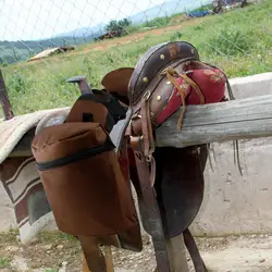 Duża pojemność róg torebka podsiodłowa zestaw trwała głowica Saddlebag Combo dla Cross Country Riding torebka podsiodłowa torby bagażowe