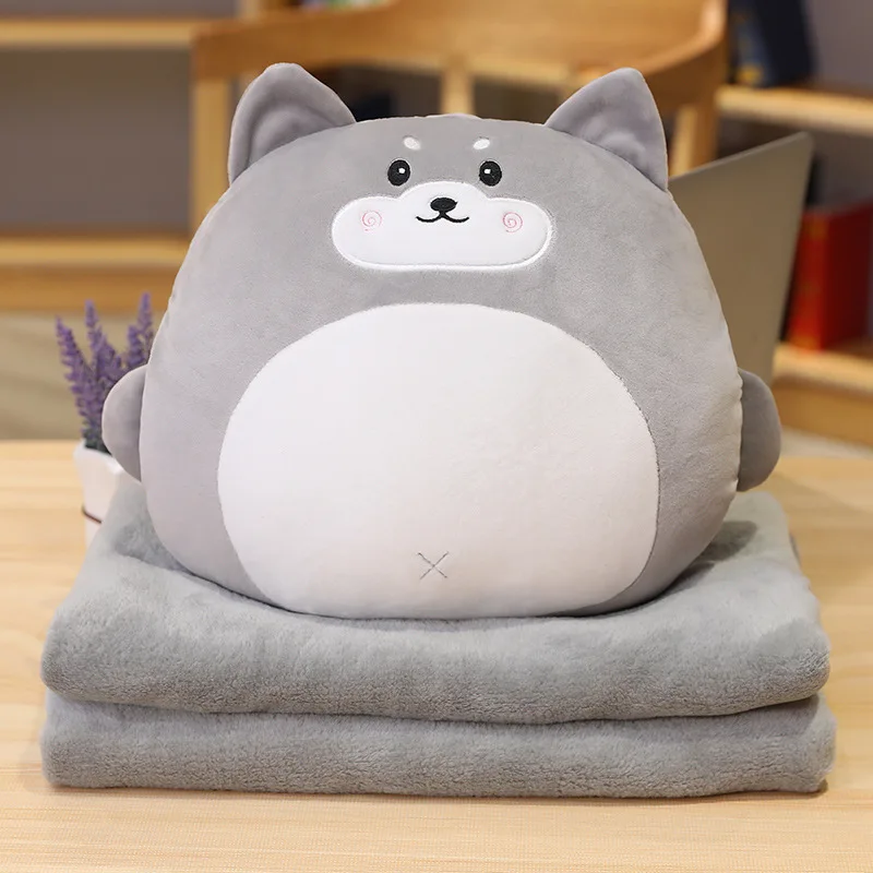 Air Conditioning Blanket Cartoon Pillow Quilt  Can Be Used For Office Nap Home Pillow Sofa Dual-Use Three-In-One Pillow Blanket