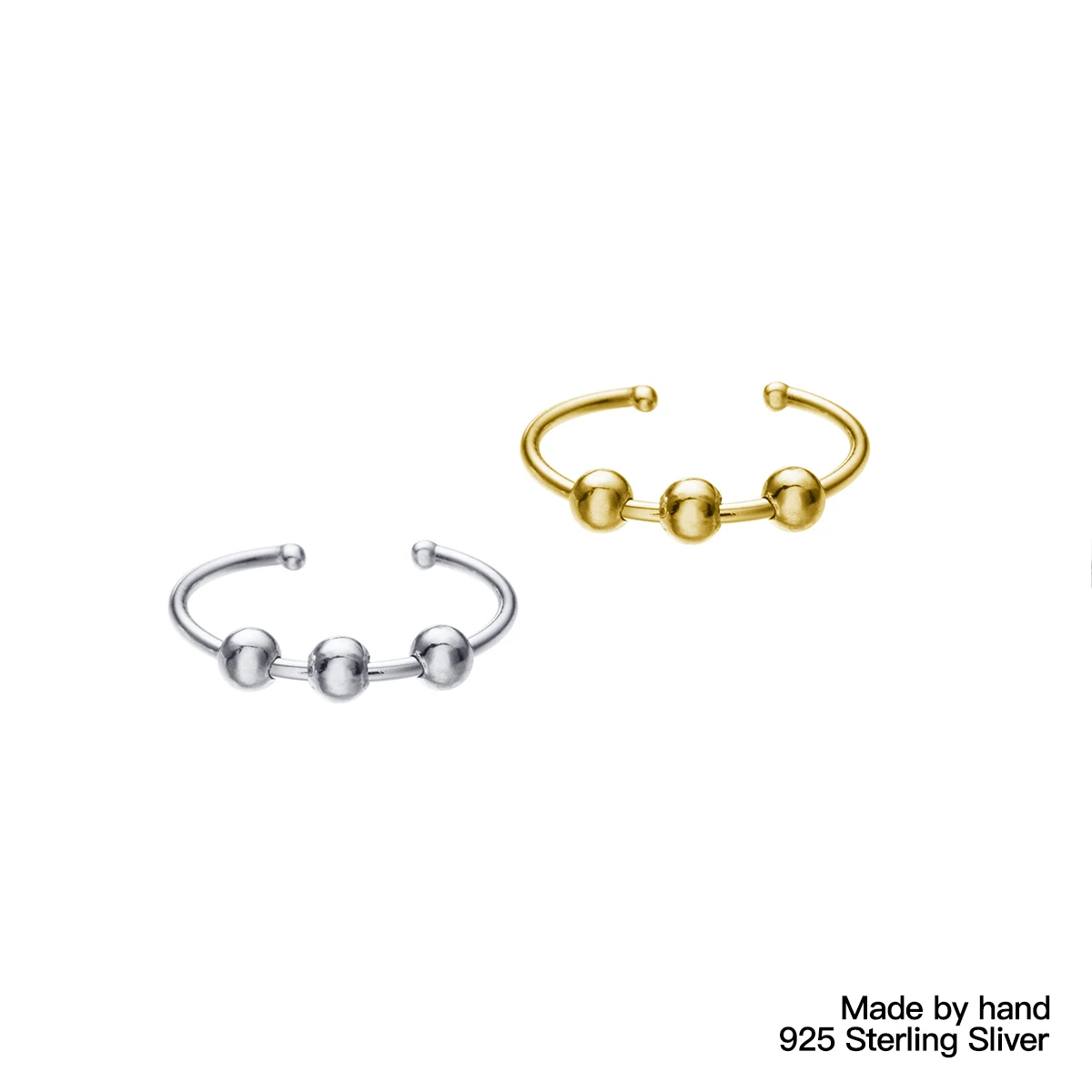 24Pcs/Ser 925 silver three ball nose ring clamp hoop nasal septum cartilage tragus small wear pungent rings female body jewelry