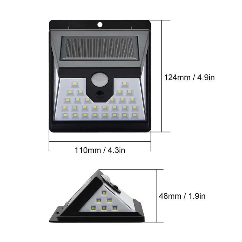 Imagem -02 - Led Luzes Solares Lâmpadas de Iluminação ao ar Livre Alimentado Luz Solar à Prova Impermeável Água Pir Sensor Movimento Rua Luz Led para a Decoração do Jardim Novo