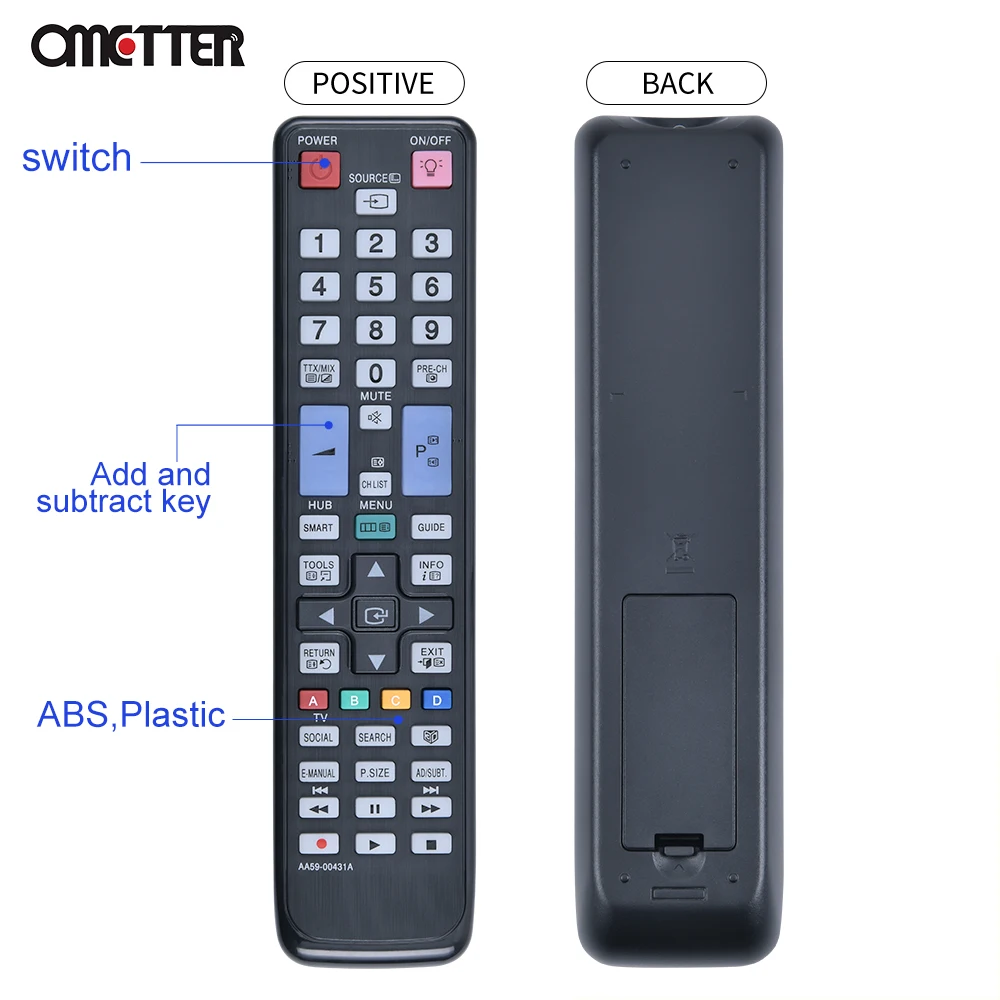 Cocok untuk Samsung Remote Control TV Pintar AA59-00431A PS51D8000 PS64D8000 UE40D7000 UE40D8000
