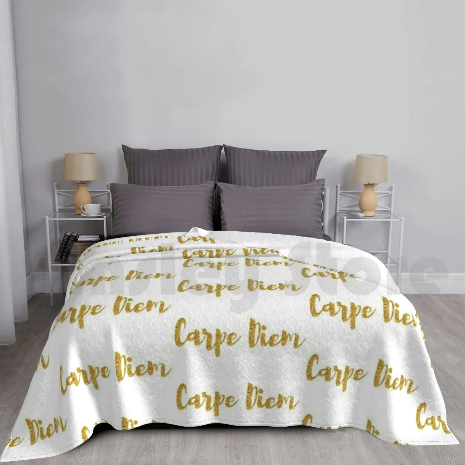 Carpediem Gold Blanket Fashion Custom Carpe Diem Gold Diem Happymandala Mandala Mandalas