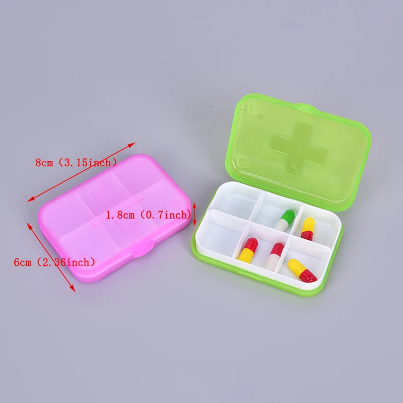 Portable Pill Cases Travel Dispen Storage Container Colorful Drug Dispenser Packing Container 2/4/6 Slot Moisture-proof Pill Box