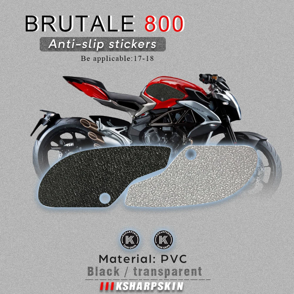 Motorcycle Tank Pad Tank grip friction protector Non-slip decals Waterproof sticker Knee Pads for MV AGUSTA 17-18 BRUTALE 800