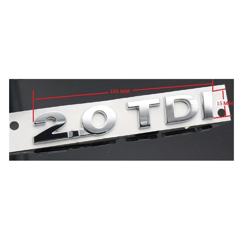 

New ABS Plastic Small Size 15mm Height 2.0TDI Car Sticker Emblem Badge Logo Nameplate
