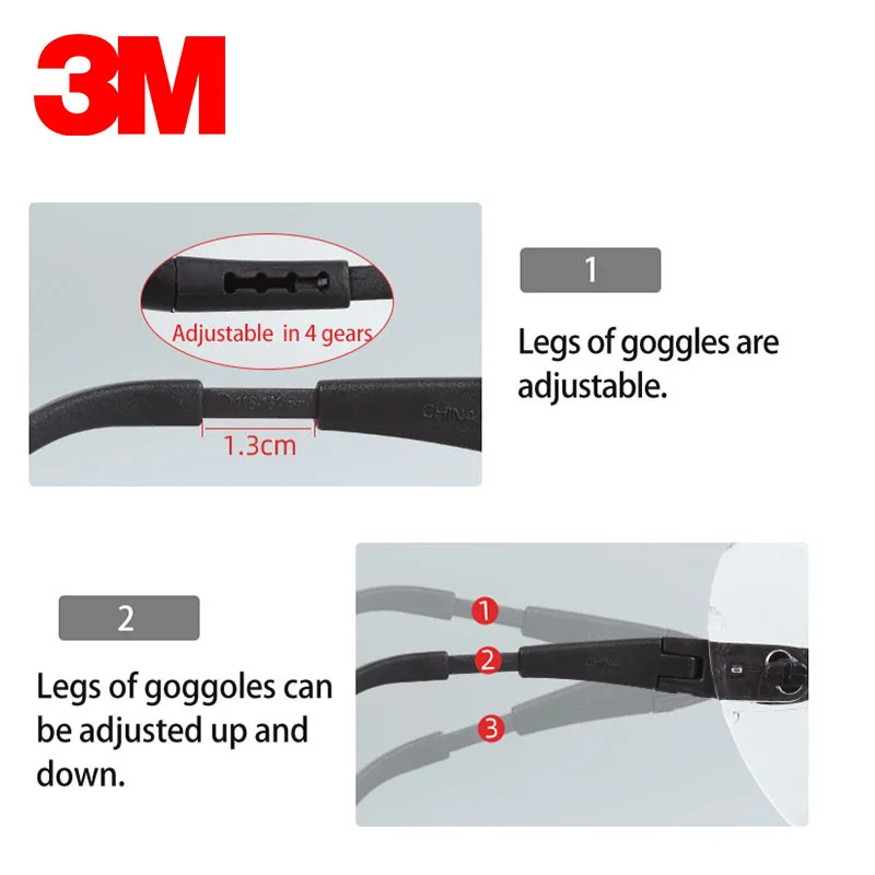 Gafas de seguridad multiusos 3M 12308, gafas de seguridad genuinas, se pueden usar, gafas de visión cercana, gafas de protección