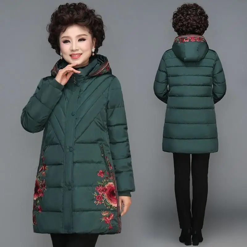 Manteau Rembourré en Duvet pour Femme, Veste d'Hiver en Coton, Pardessus Mi-Long, 2024