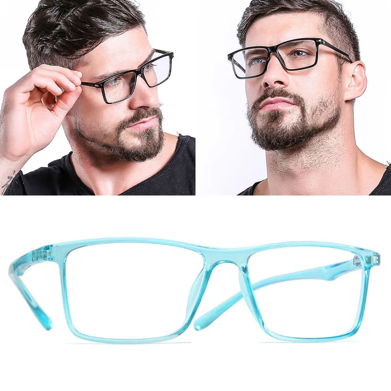 Feishini Anti Blue Light Glasses Blocking Filter Reduces Eyewear Strain Clear Gaming  Computer Glasses Men Improve Comfort