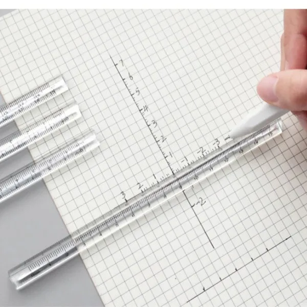 Kit de regla Triangular de plástico transparente, herramienta de medición para estudiantes, escuela, oficina, 15cm, 6 pulgadas