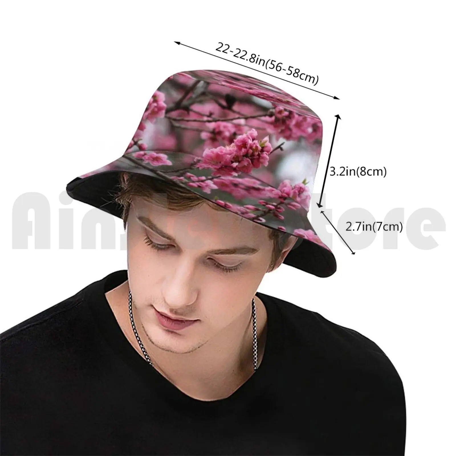 Moody Pink Sakura Cherry Blossoms In Japan Bucket Hat Adult kid baby Beach Sun Hats Sakura Cherry Blossom Japan Kyoto Pink