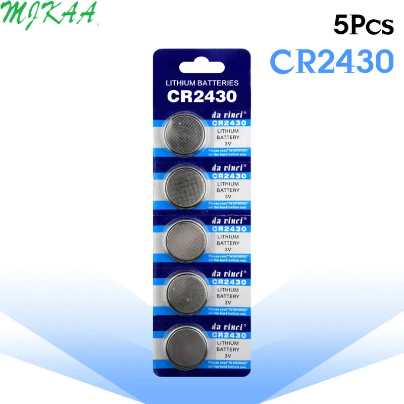 5pcs/pack CR2430 Button Batteries DL2430 BR2430 KL2430 Cell Coin Lithium Battery 3V CR 2430 For Watch Electronic Toy Remote