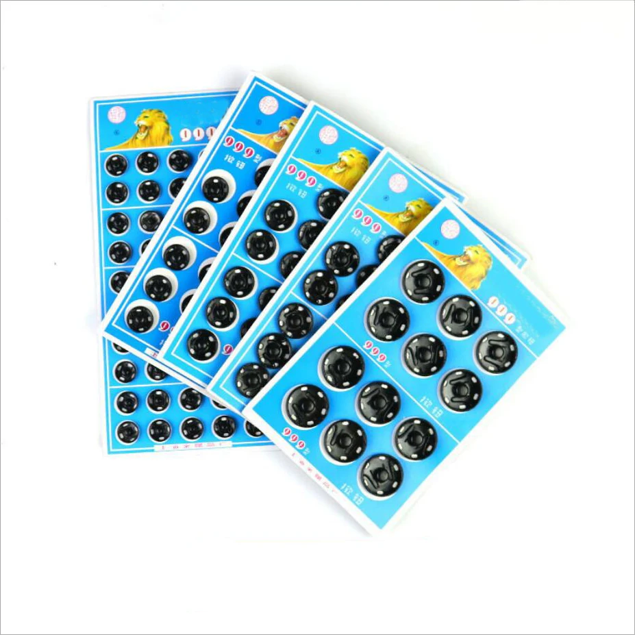 8-18mm Black/Silver Snap Buttons Metal Fasteners Press Button Iron Stud Plating Round Button Garment Sewing Accessories