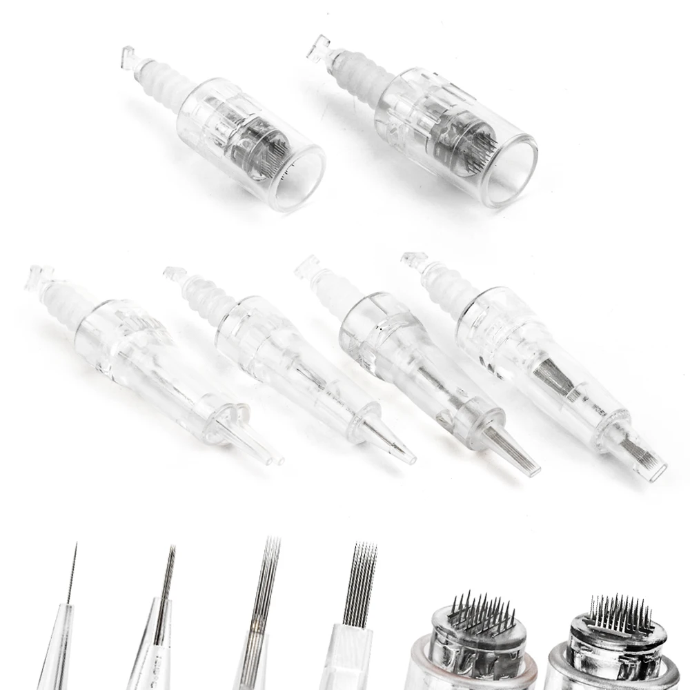 10/50 Uds cartucho de microagujas de bayoneta cartuchos de repuesto de aguja microblading 9/12/36/nanopin/pluma de microagujas 3D
