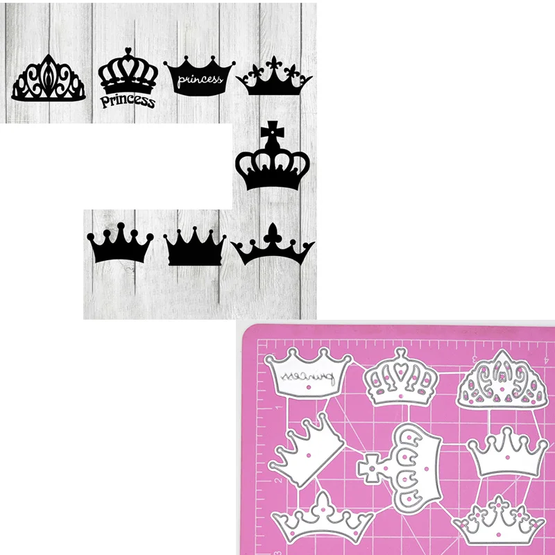 12 Kinds Crown Cutting Dies King Queen Princess Tiara Metal Stencil For DIY Scrapbook Gift Card Craft Decorative