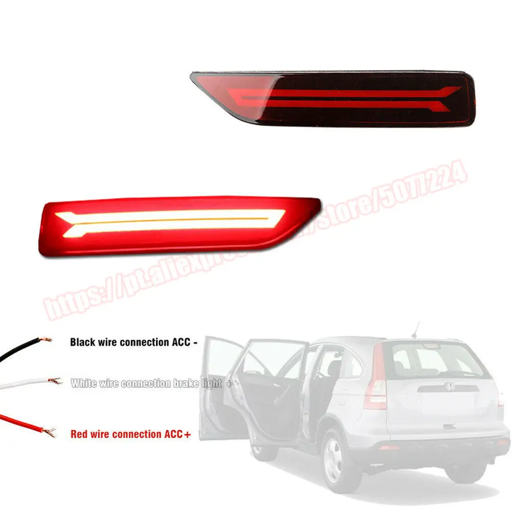 For 2007-2009 Honda CRV CR-V LED Rear Bumper Foglight DRL Tail Brake Lamp Lights