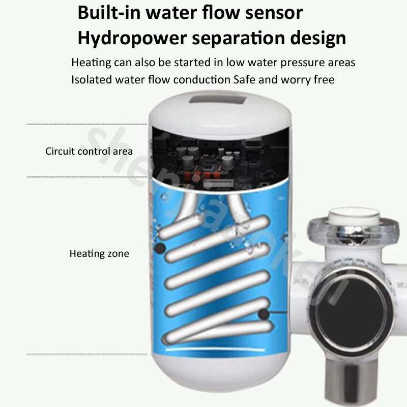Istantanea di acqua calda elettrico di Installazione rubinetto Acqua di rubinetto tipo di separazione Idroelettrica Velocità Rubinetto Dell'acqua Calda con visualizzazione della temperatura