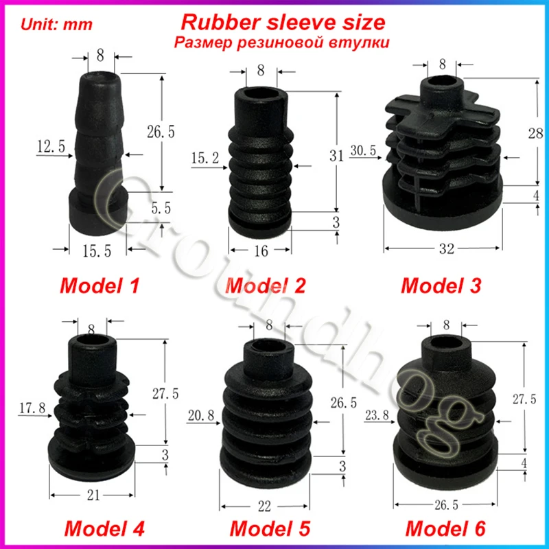 4 Stück/Set 1,5/2 Zoll Möbelrollen M8*38mm TPE Kugellager-Rollen für Rundrohrmontage mit Bremse für Babybett und Haushalt mit Steckverbinder – Detail 2