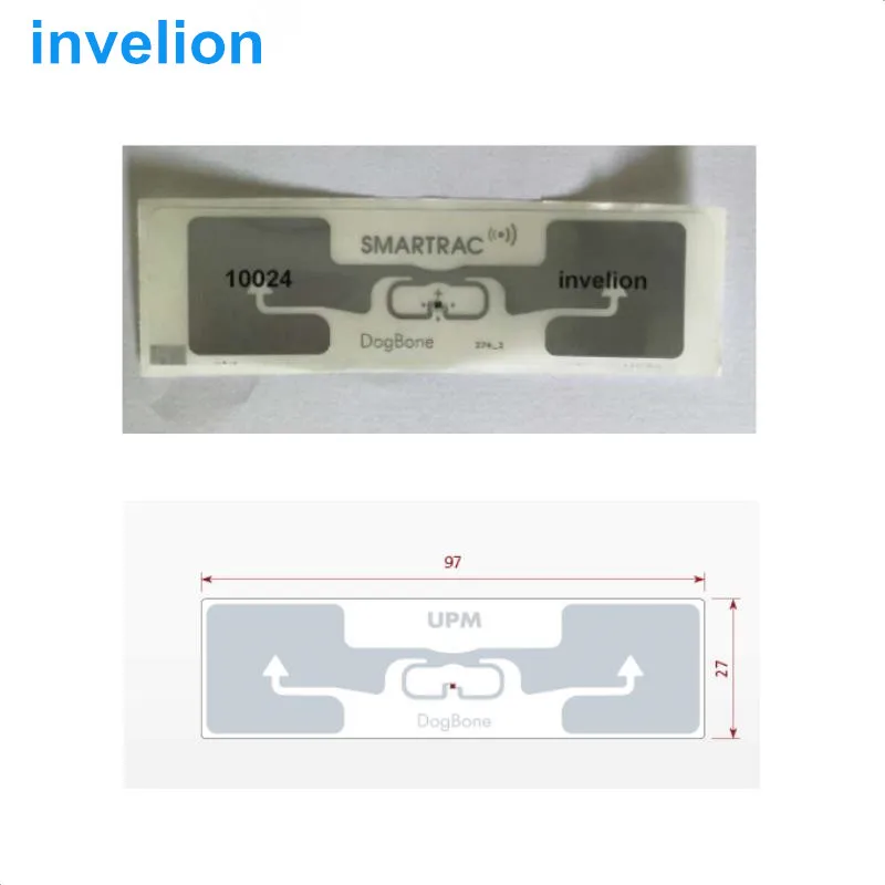 rfid timing chip long range 5-20m DOGBONE rfid label wet sticker passive uhf rfid tag ISO18000-6C