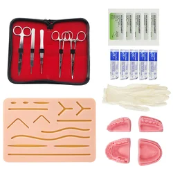 Kit de sutura Dental, Kit de entrenamiento quirúrgico de sutura médica para la piel, conjunto de práctica quirúrgica quirurgica, modelo de enseñanza Dental para médicos orales