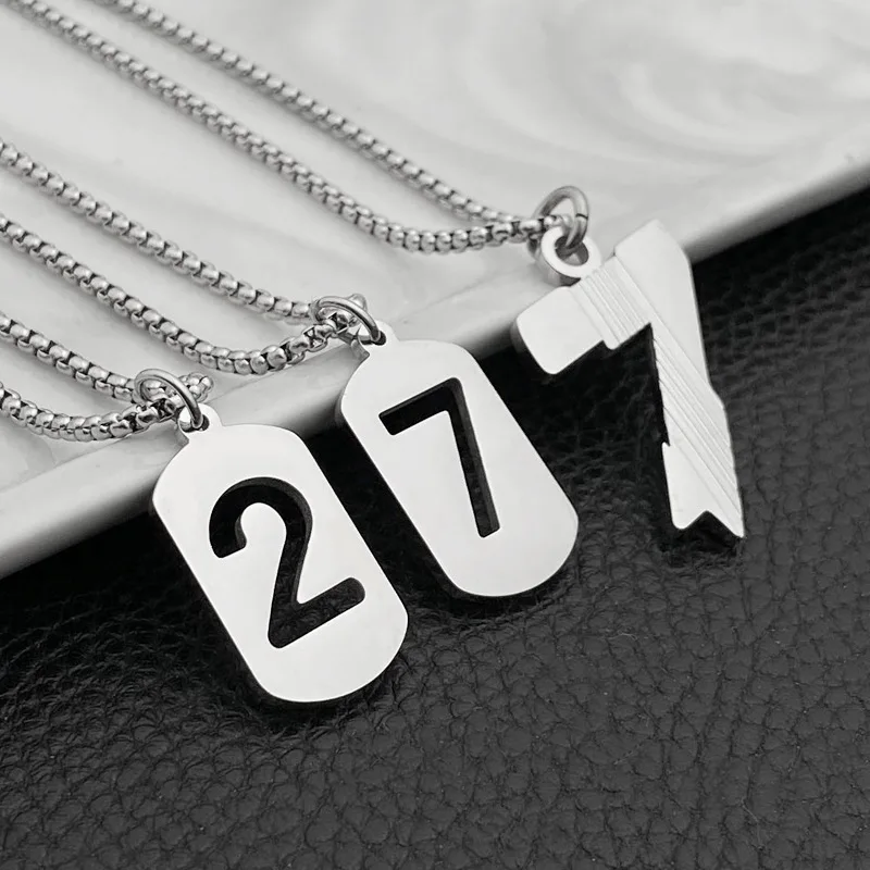 Dainty Tiny Number 2 7 Soccer Football Baseball Pendant Birthday Lucky Cristiano Ronaldo Number Pendant Charm Necklace 50cm