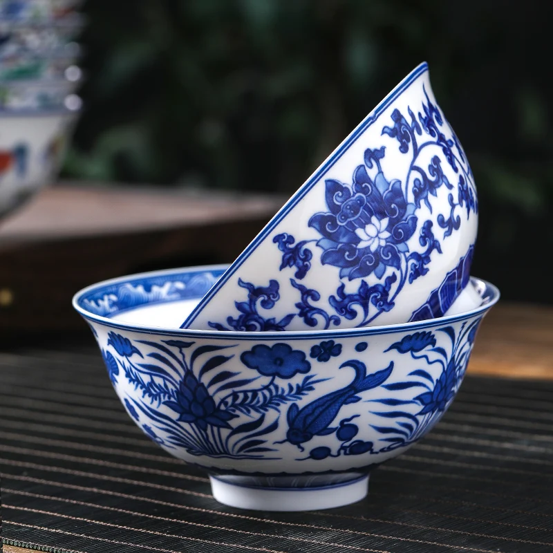 5.5 inch Jingdezhen Chinese Antique Style Tableware Bone china Rice Bowl Ceramic Ramen Soup Bowls Kitchen Accessories Home Decor