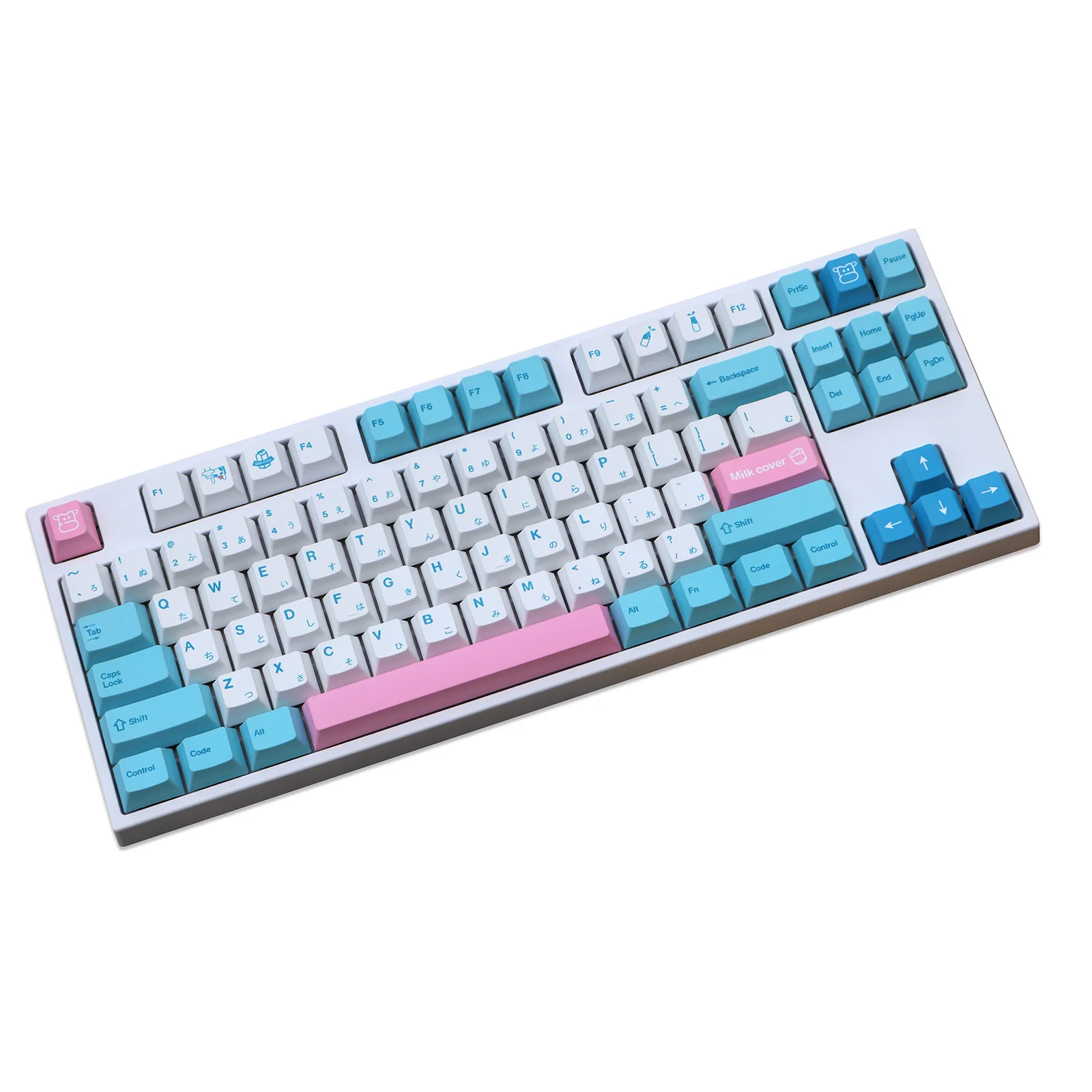 

140 Keys/set Milk Cover Keycaps PBT Dye Subbed Key Caps Cherry Profile Keycap With 1.75U 2U Shift For 64 68 84 980 Layout