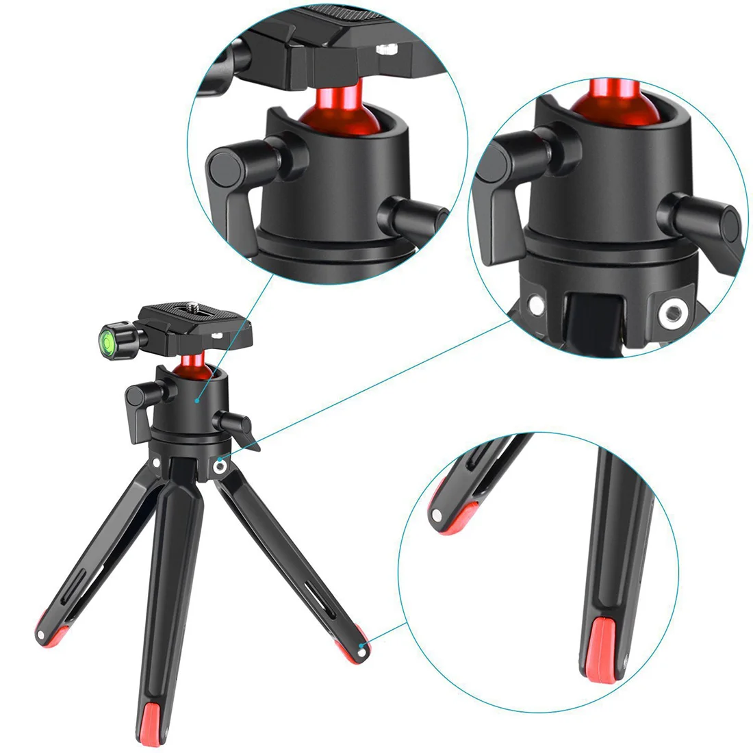 Metal Tripod With Ballhead Extendable Video Ball Head Mount 360 Panoramic Universal Ballhead DSLR Tripod Monopod