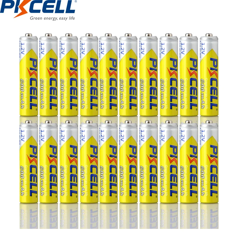 20PCS PKCELL batteries AAA 600mah 3A NIMH  AAA Rechargeable Battery 1.2V ni-mh batteries battery rechargeable 1000 circle times