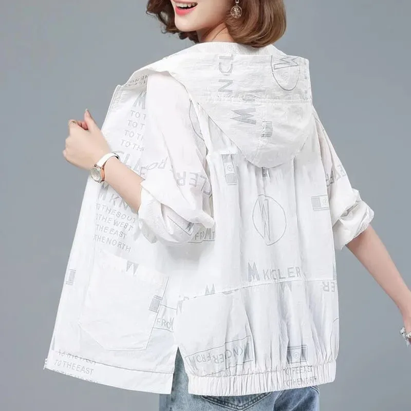 2022 New Summer Fashion Women Jacket cappotto sottile con cappuccio giacca a vento protezione solare cappotto con cerniera giacca capispalla Casual