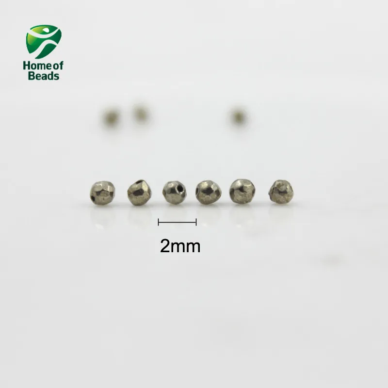 Natural Stone Iron Pyrite Faceted Round Loose Beads 2 3 4 6 8 10 MM Sizes (Sell By Strand) HTK1003