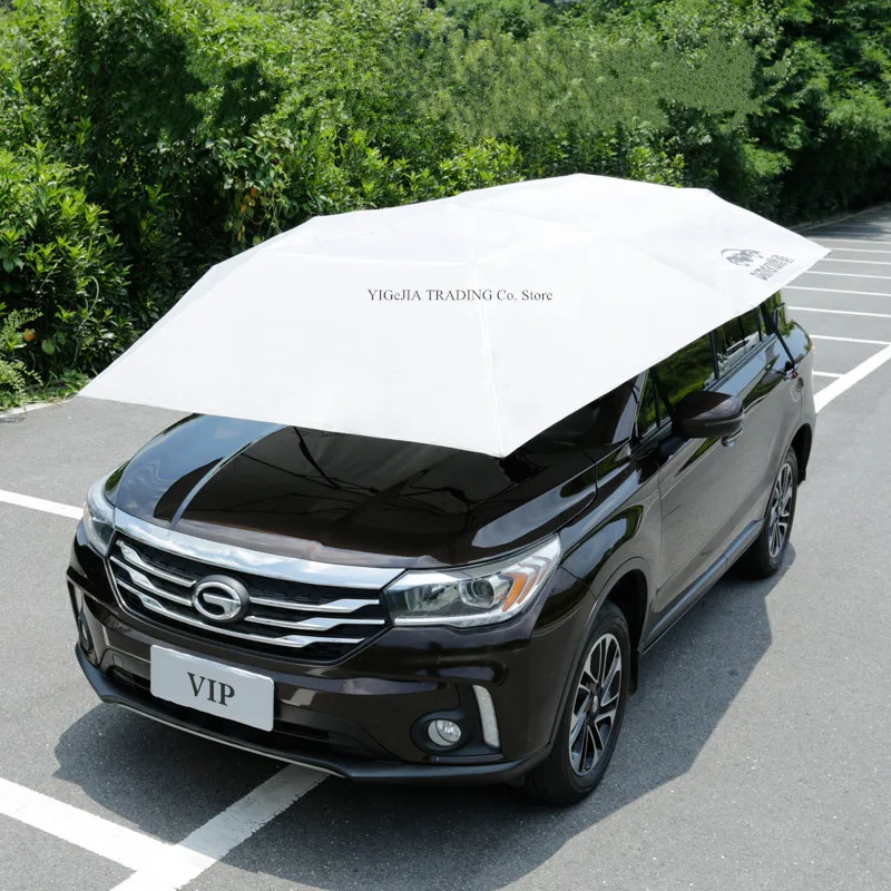 Car Tent Semi-Automatic Hot Summer Car Umbrella Cover, Portable Movable Carport, Car Protection Sunproof Anti-UV Canopy/Sunshade