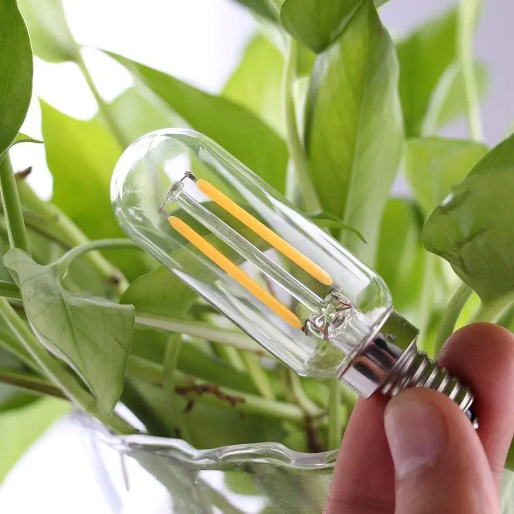 2W T25 Vintage Tubular LED Filament Bulb LED Light Bulbs SES Small Edison Screw E14 Base Warm White 2700K 20W Halogen Equivalent