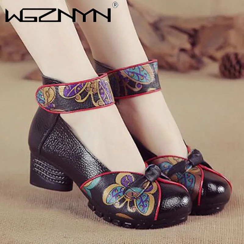 NEW Women Pumps Casual Style Square Med Heel Spring Elegant Shallow Ladies Thick with Shoes Womens Platform Heels Women Shoes