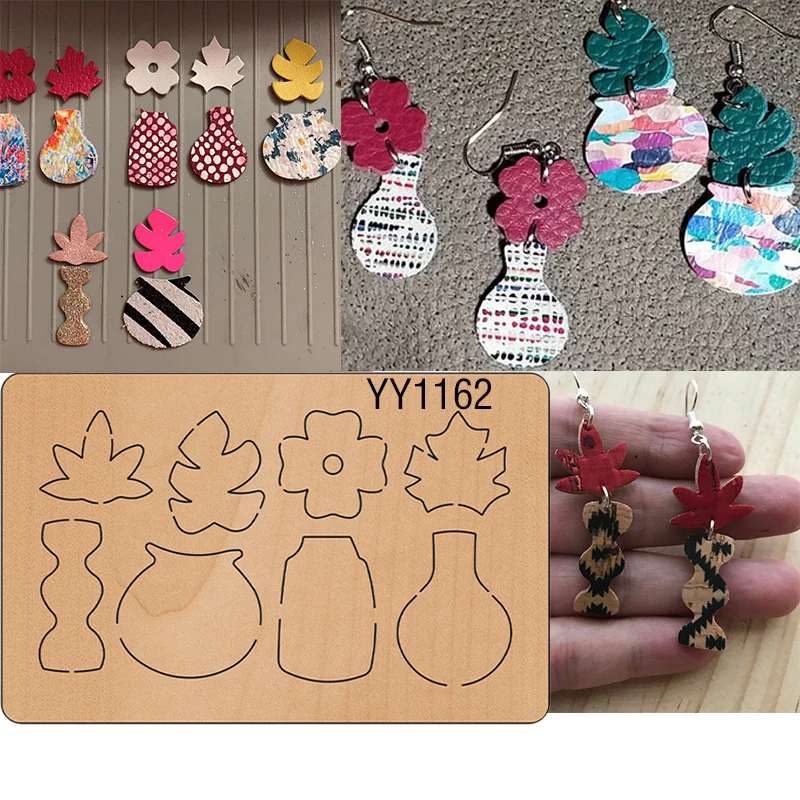 

Wooden die-cutting clipboard craft knife die May flower earring die YY1162 is compatible with most manual die-cutting