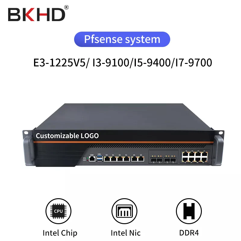 I9-9900 Intel Core (14 LAN/4*10G SFP 2USB/1COM/1VGA/wentylator) X710 Firewall Mikrotik Pfsense VPN bezpieczeństwo sieci minirouter PC ESXI