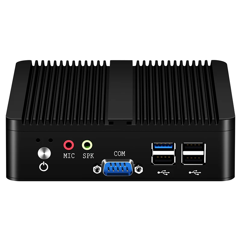 Mini PC Intel Celeron J1900 sans ventilateur, Windows, Linux, 4x USB, 2x COM, RS232, HDMI, VGA, WiFi, ordinateur industriel intégré, façades, cœurs