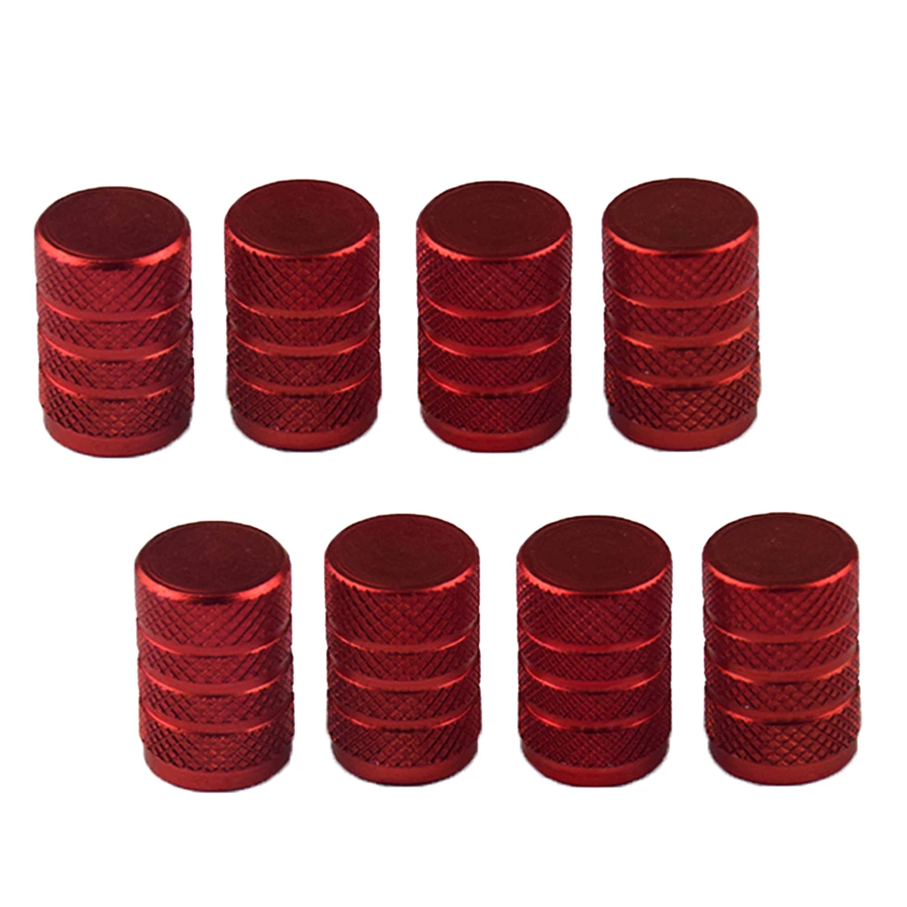 8pc Aluminum Alloy Bolt-in Car Wheel Tire Valve Stem With Dust Cap Red