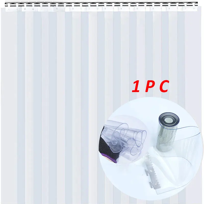 Windproof Door Curtain Custom Transparent PVC Plastic Supermarket Soft Curtain Mosquito Foor Heat Insulation Soft Curtain PVC