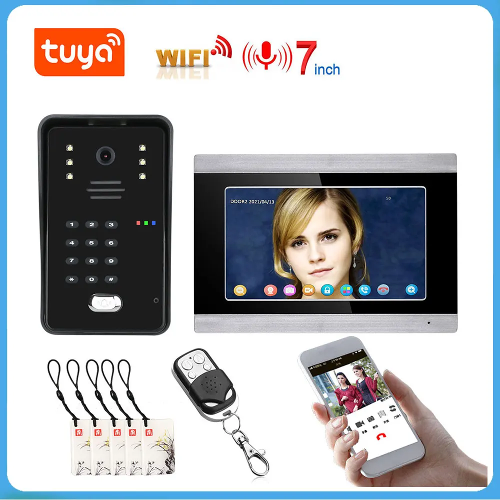 

TUYA Video Intercom WIFI RFID Video Door Phone System Home Intercom with 7 Inch Support Remote APP Unlocking Recording