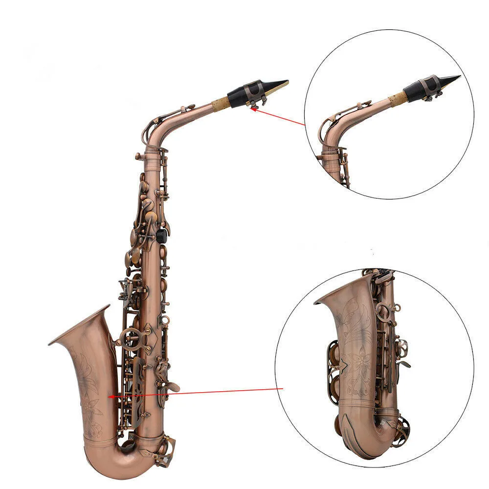 Hot Selling Brand Red Bronze Bend Eb E-flat Alto Saxophone Sax Abalone Shell Key Musical instrument Professional Free Shipping