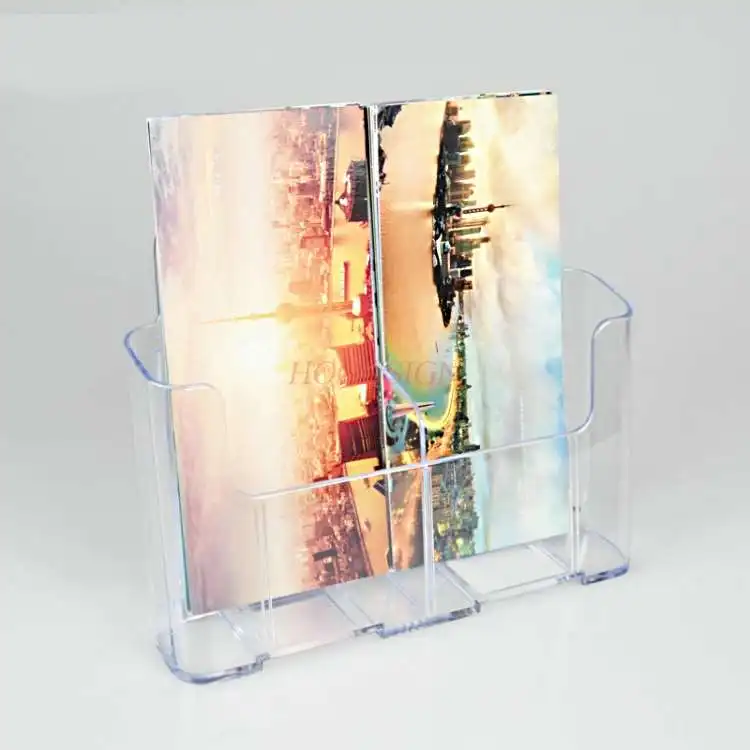 Twee Rooster A6 Display Rack Acryl Transparante Catalogus Informatie Rack Desktop Promotie A6 Enkele Pagina Rack Kleurenpagina Rack