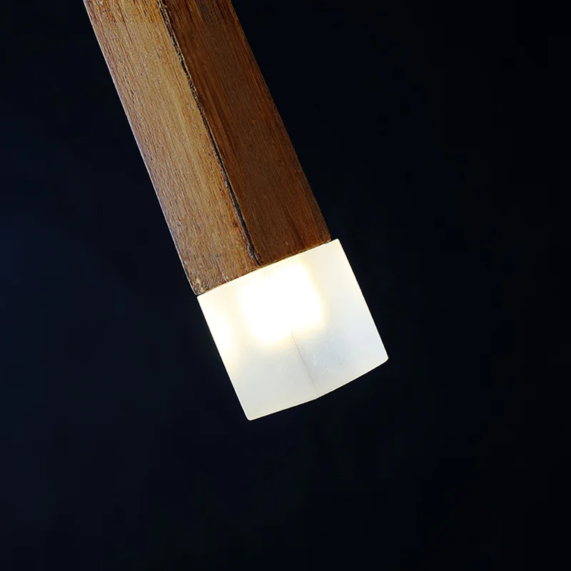 Bastone di Legno Lampada a Sospensione Luci Soggiorno Negozio di Arredamento moderno Legno Naturale Tubo Lampade