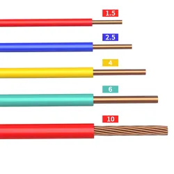 Pure copper home improvement electric wire PVC insulation 10meter BV cable 15 13 11 9 7 AWG single core hard wire equipment wire