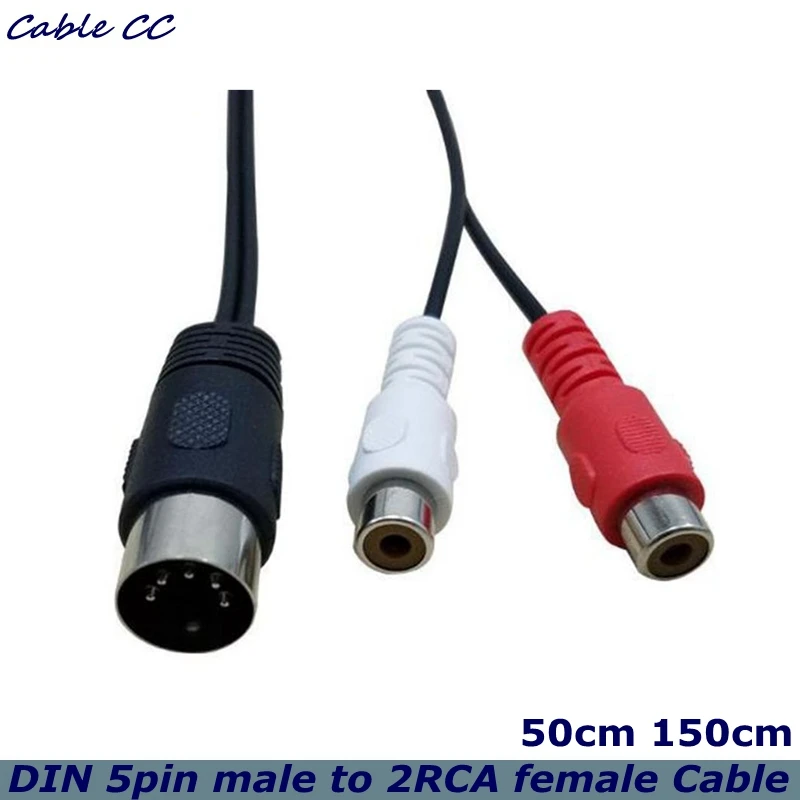 0.5M 1.5M Jack Din 5Pin male to 2RCA female Cable, Male Pin, Female to RCA Female P2 Audio Adapter audio best price