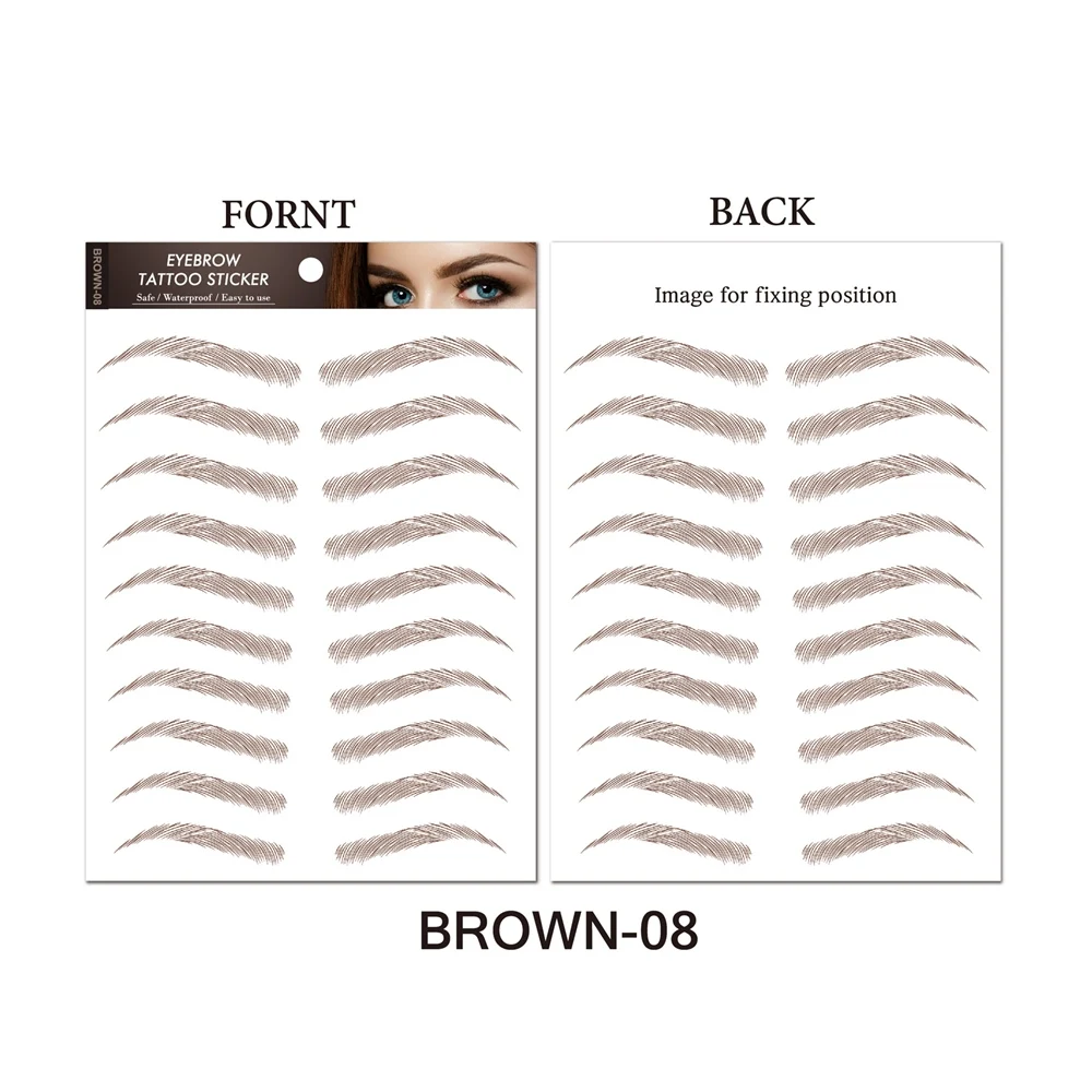 O.TWO.O 3D Simulation Eyebrow Stickers Waterproof Like Brow Hair Makeup Easy To Wear Long Lasting Nutural Brows Tattoo Sticker