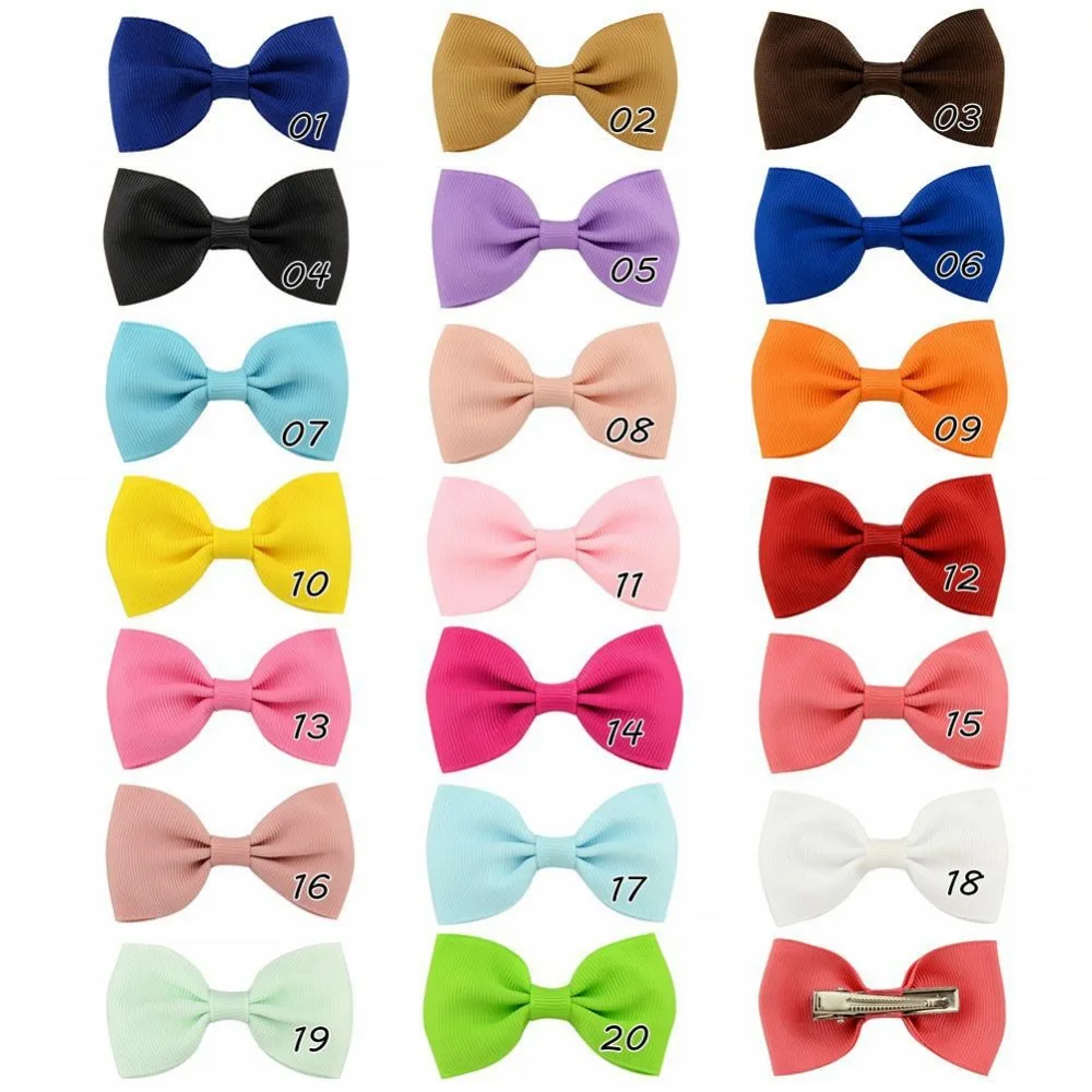 EPACKfree 643 200pcs 20 colors 2.75inch Ribbon Bows Clip bows clip hair baby v rib ribbon bow hairaccessories kids headdress