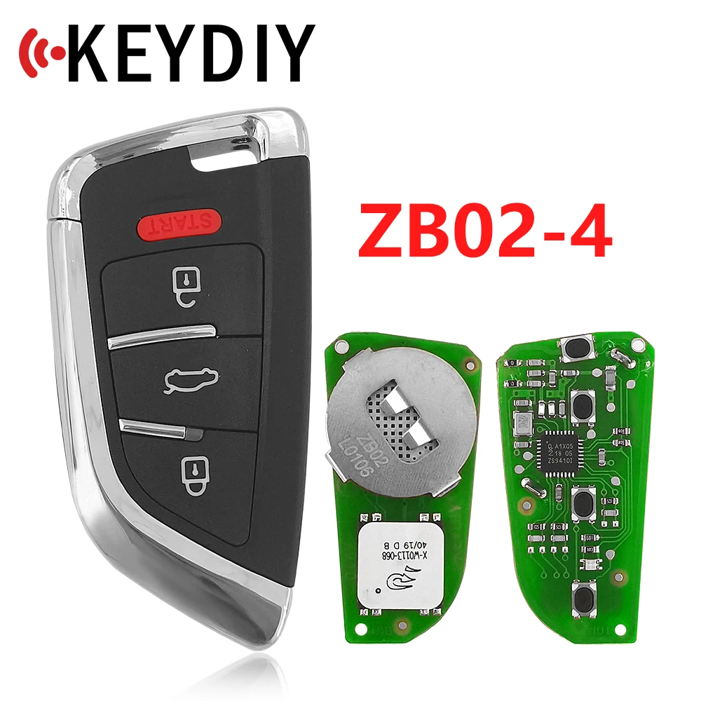 

KEYDIY 4 Button ZB02 Smart Key Keyless Go ZB Series KD Remote Key For KD900 URG200 KD-X2