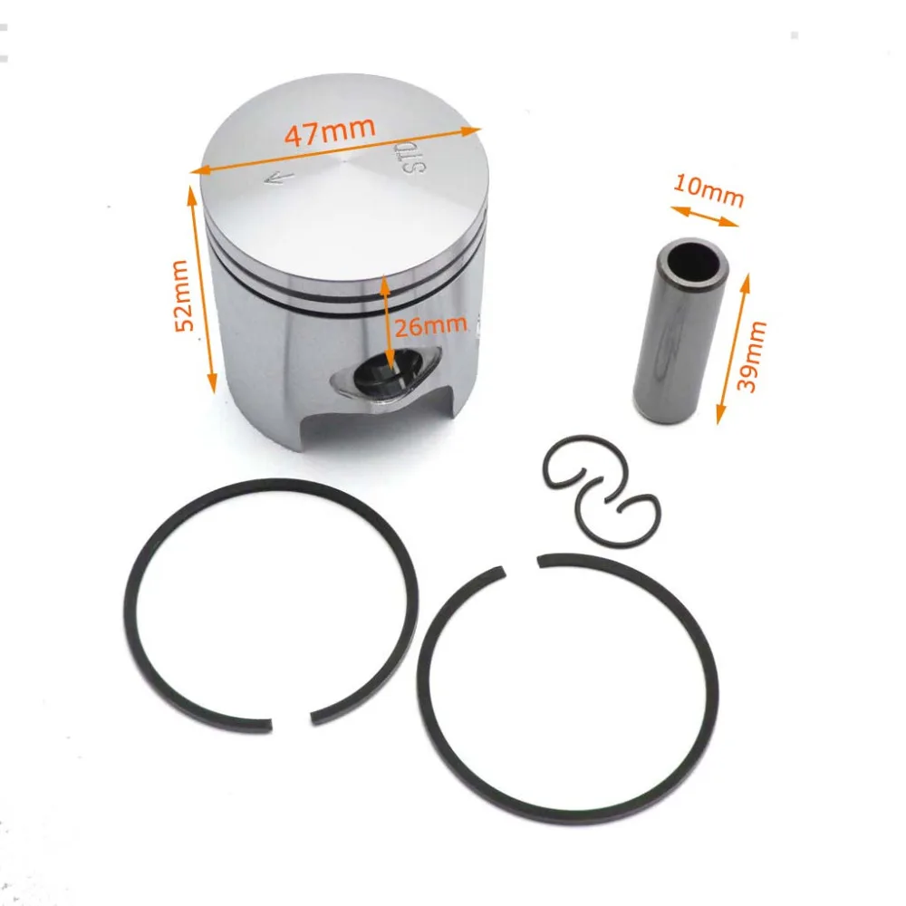 70cc Piston Rings Set 47mm 40mm with 12mm/10mm Pin Bearing for Yamaha Jog Minarelli 1PE40QMB Scooter ATV Moped Big Bore Parts