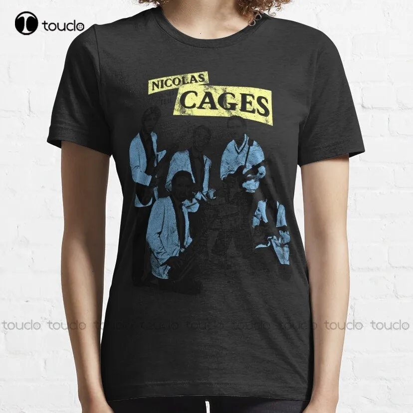 Nicolas And The Cages (Nic Cage Band Shirt) Classic T-Shirt Green Shirt Custom Aldult Teen Unisex Digital Printing Tee Shirt